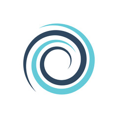 Spiral abstract illustration of two tones separate tapered lines can be used for any company or any project that relates to water, wind, storm, disaster management etc