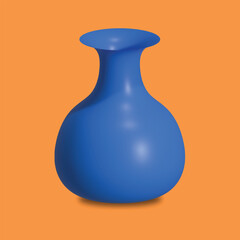 3D Vase Blue Color