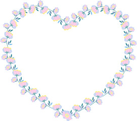 Elegant Pink Flower heart shape Frame