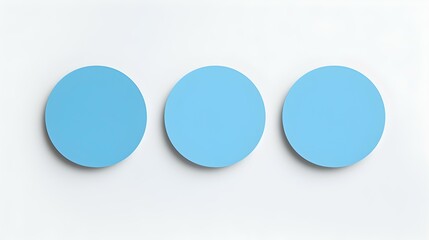Set of blue round Paper Notes on a white Background. Brainstorming Template with Copy Space