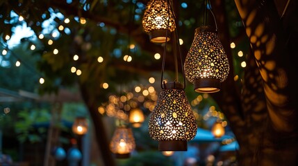 Evening Lights through Delicate Lantern Patterns