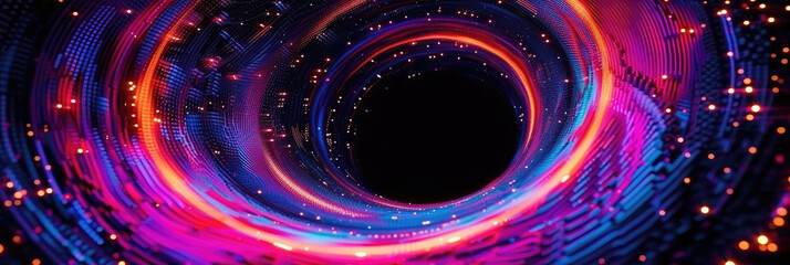 purple pink blue red Spiral light streaks in the dark black background, dynamic backgrounds for websites, futuristic designs, technology concepts, or abstract motion graphics projects.