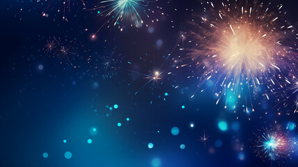 Naklejka premium Fireworks background for celebration, holiday celebration concept
