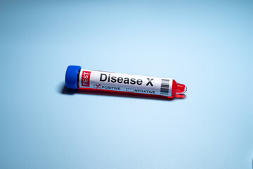 Fototapeta premium Background of Disease X.Disease X is an unknown pathogen that could cause a serious international epidemic.Medical health concept.