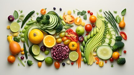 Nutritionist creates custom diet with veggies and fruits.