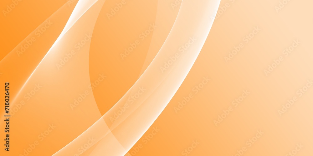 Poster abstract shiny color orange wave design element on dark background. science design