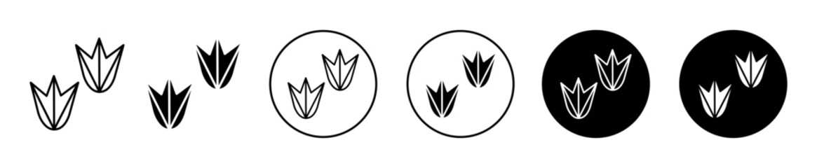 duck paw symbol icon sign collection in white and black