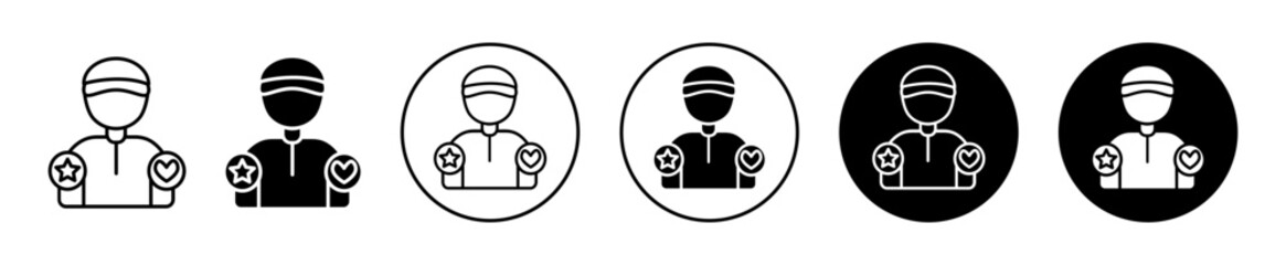 influencer symbol icon sign collection in white and black