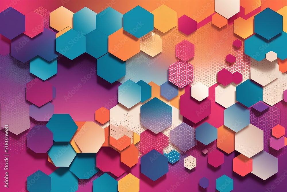 Poster abstract gradient polygon background, created by ai generated