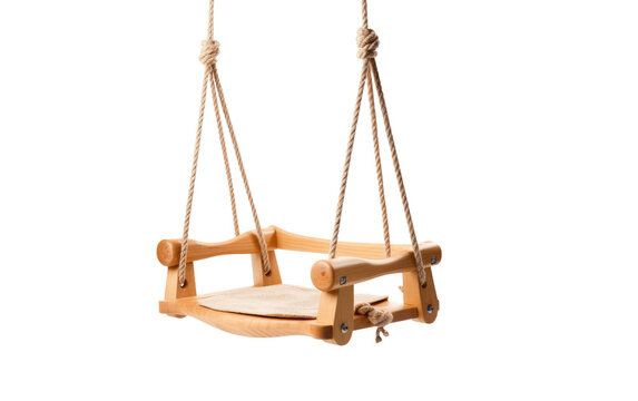 Wooden baby swing isolated on transparent Background