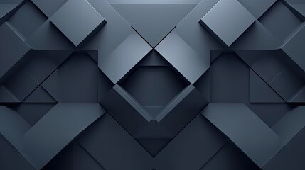 Abstract geometric design on black wall suitable for backgrounds, posters, 3d mosaic graphics lowpoly .Triangles, squares, and lines create a modern, eyecatching pattern for various creative purposes - obrazy, fototapety, plakaty