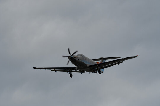 OE-EPS Blue Skies PSO Pilatus PC-12 NGX plane in Zurich in Switzerland 15.1.2024