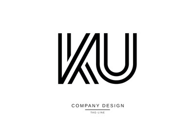 KU, UK, Abstract Letters Logo Monogram