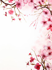 Obraz na płótnie Canvas frame of plant and flowers with spring theme