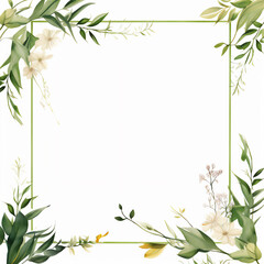 Fototapeta premium frame of plant and flowers with spring theme