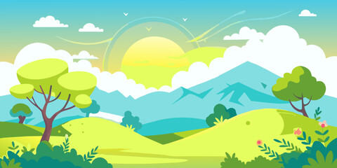 Fototapeta premium landscape with mountains and sky
