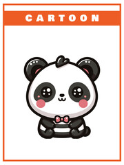 Cute Panda Cartoon Design, with Simple Tails