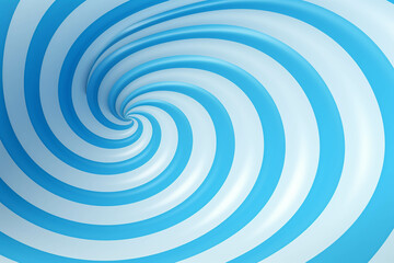 Illustration of a blue and white spiral swirl with abstract rings and light effects on a blue-white background.