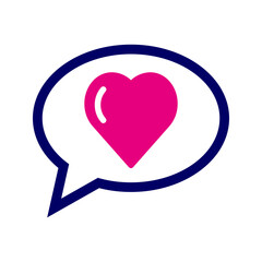 heart with chat bubble icon vector