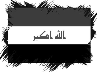 Naklejka premium Black and white of Iraq Flag on Independence day