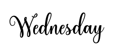 Happy WEDNESDAY – Text banner with beautiful calligraphy about a day of the week