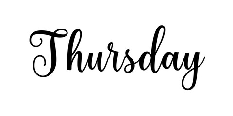 Happy THURSDAY – Text banner with beautiful calligraphy about a day of the week - obrazy, fototapety, plakaty