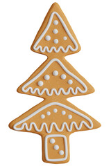 christmas tree shaped cookie 3D