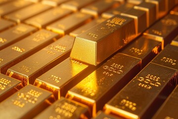 Wealth accumulation Gold trading concept with a focus on stocks