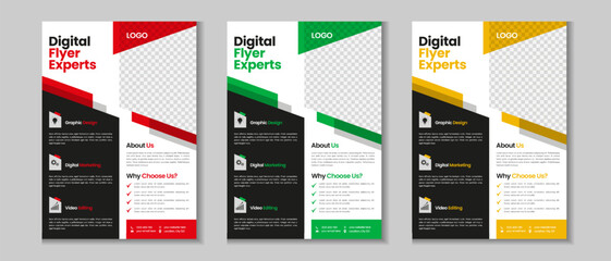 Business flyer collection, corporate poster, flyer bundle, flyer brochure design, annual report, proposal, leaflet, company profile, digital marketing poster and a4 layout with mockup