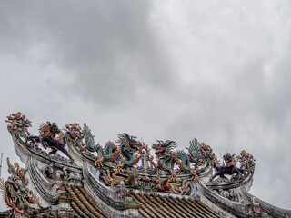 chinese temple roof and sky