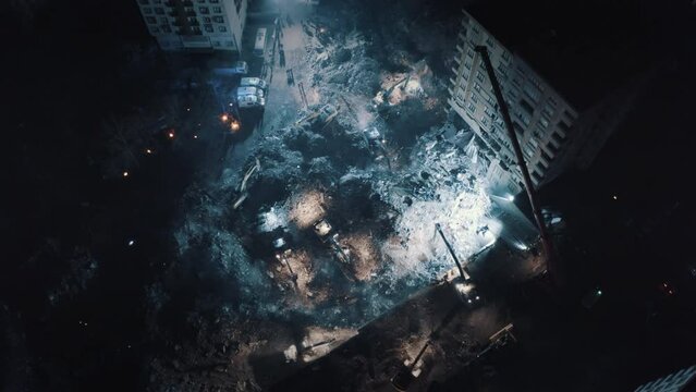 Aerial view of Hatay and Gaziantep earthquake 4k. Turkey Earthquake 2023