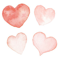 Petits cœurs à l'aquarelle