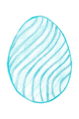 Drawing light blue Easter eggs isolated on transparent background.