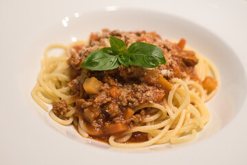Spaghetti Bolognese auf dem Teller 