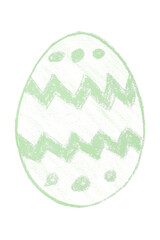 Drawing green Easter eggs isolated on transparent background.