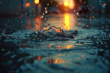 Water droplet mid splash