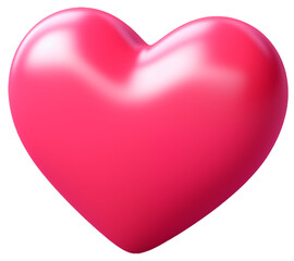 3D heart or love icon in pink color	