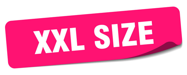 xxl size sticker. xxl size label