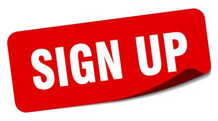 sign up sticker. sign up label