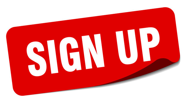 sign up sticker. sign up label