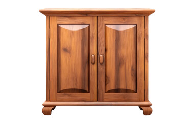 Wooden cabinet isolated on transparent Background