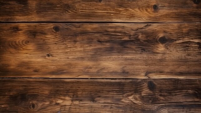 Surface of the old brown wood texture. Old dark textured wooden background. Top view.
