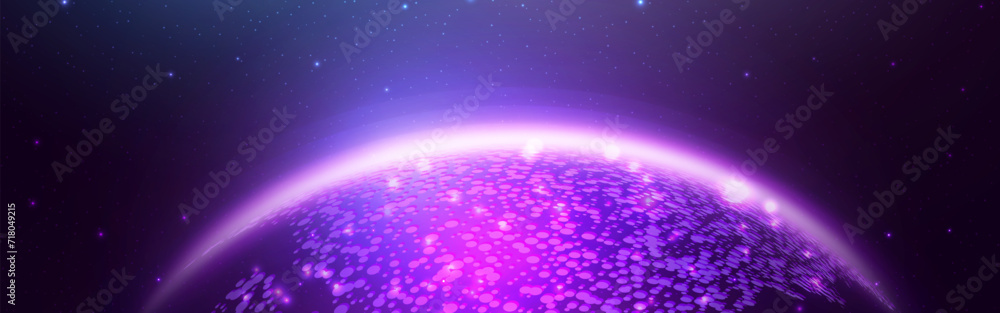 Poster futuristic map of the planet. world map. globalization internet and technology, cyber security. abst