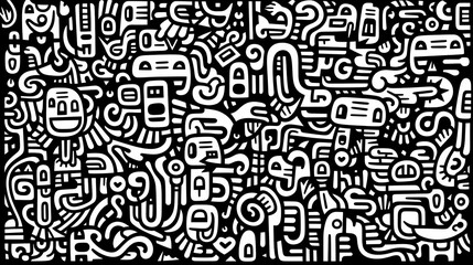 Funny doodle seamless pattern, artistic background