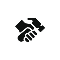 Hand holding hammer icon isolated on transparent background