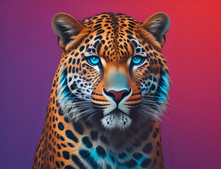 Leopard mit blauen Augen