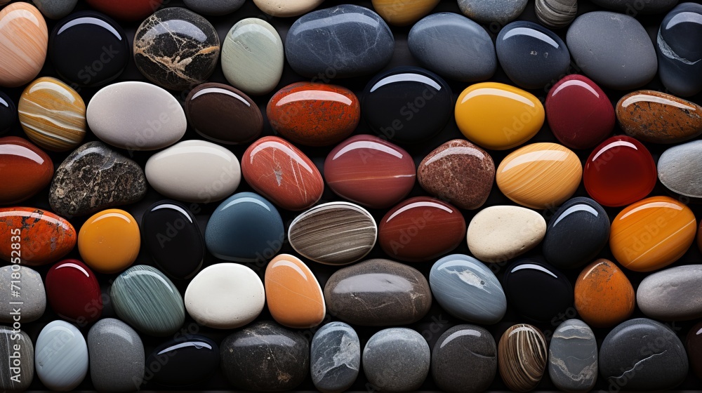 Poster vibrant spectrum of colorful rocks and pebbles creating captivating abstract background
