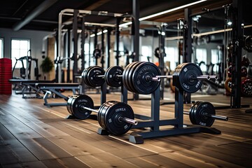 Strength training with barbells and weight equipment, Generative AI