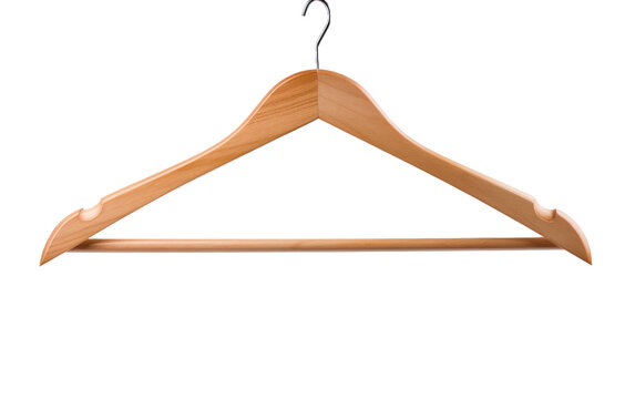 Wooden hanger isolated on transparent Background