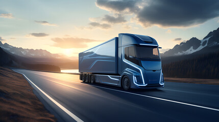 Modern Hydrogen-Powered Trucks - obrazy, fototapety, plakaty